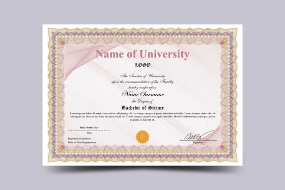 Academic Certificates with Guilloche Design