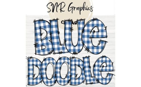Blue Gingham Doodle Letters: A Charming Font for Creative Projects