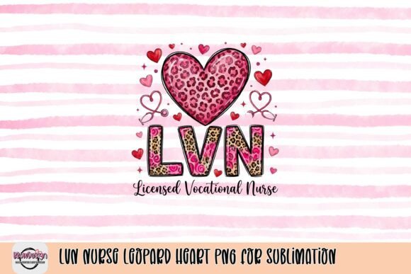 Celebrate Nursing Dedication with LVN Leopard Heart Design