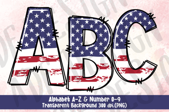 Celebrate with Style: Using USA Flag Doodle Alphabet Letters