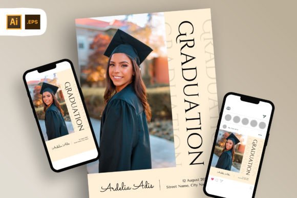 Elegant Beige Photo Graduation Party Invitations