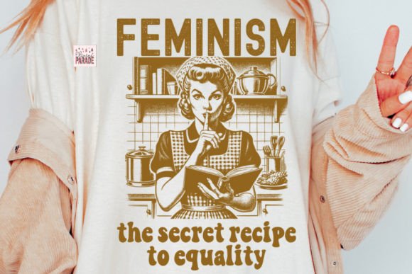 Retro Feminist Equality PNG 1940s Wife: A Design Statement