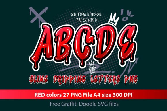 Slime Dripping Red a-Z Letters PNG: A Playful Design Asset
