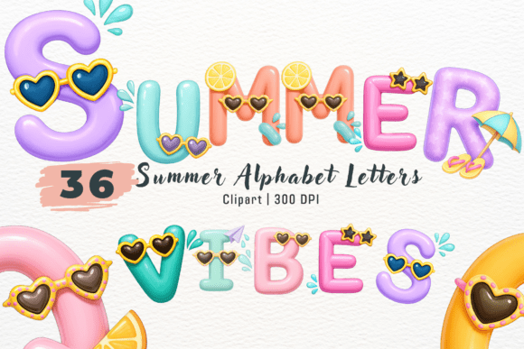 Summer Alphabet Letters PNG Clipart: Capture the Season
