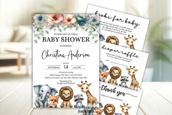 Woodland Charm: Designing Your Baby Shower with This Invitation Bundle Set